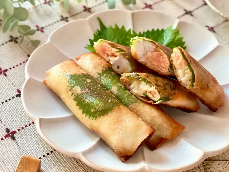 明太チーズと里芋のお手軽和風春巻き 明太チーズと里芋のお手軽和風春巻き
